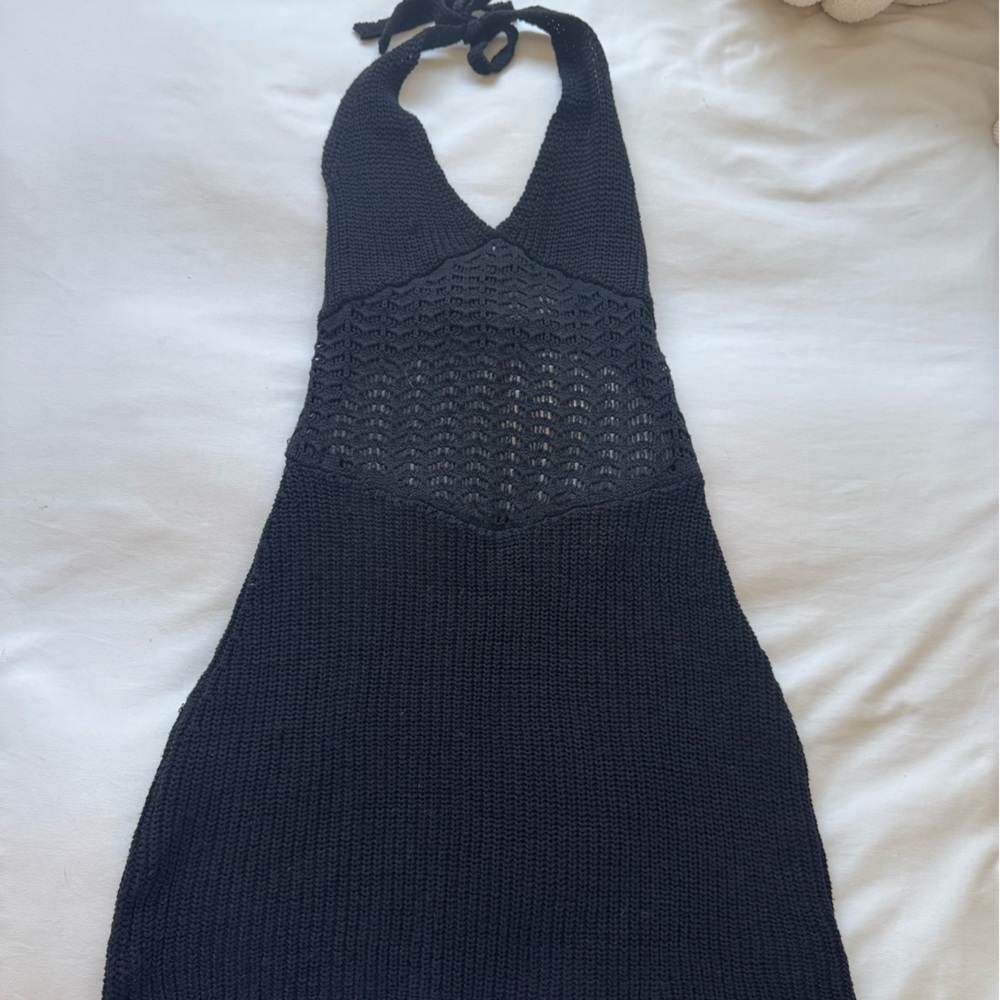 SHEIN Black Halter Mini Dress